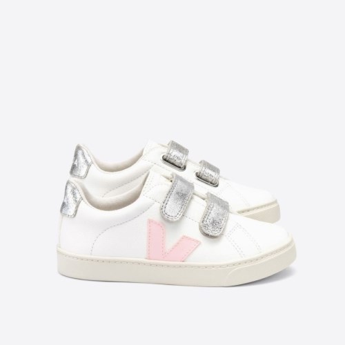 Veja Esplar Velcro Chromefree Lasten Kengät Valkoinen/Hopea/Pinkki (R75D46)